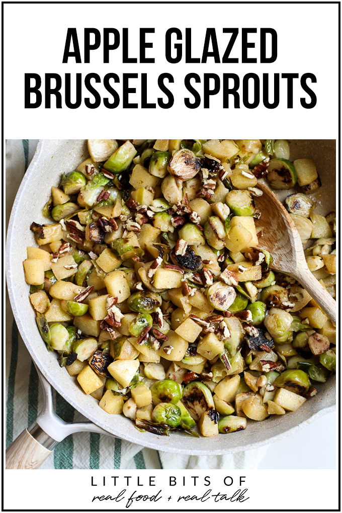 These apple glazed brussels sprouts are the perfect combo of sweet and salty that combine together for a great fall dish!