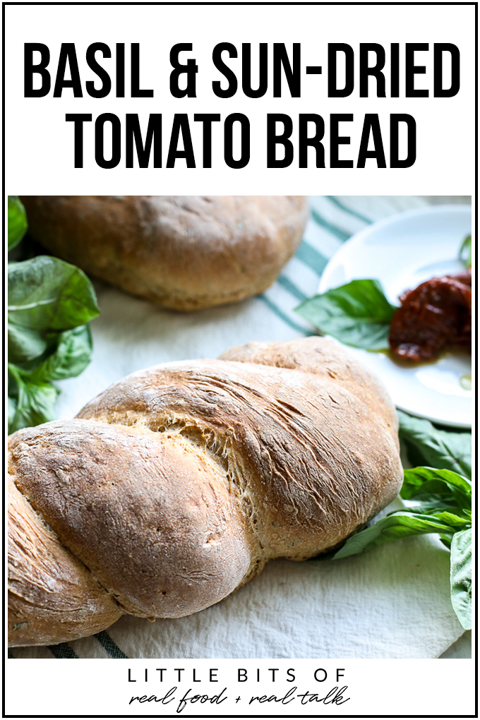 This basil and sun-dried tomato bread is so easy to make and tastes amazing!