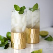 This Vodka Mojito Spritz is a fabulous cocktail that is light, healthy and made with natural sweetener!
