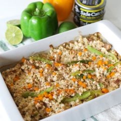 This Ahi Lime Fajita Casserole is super simple to whip up, a perfect paleo and whole30 weeknight dinner!