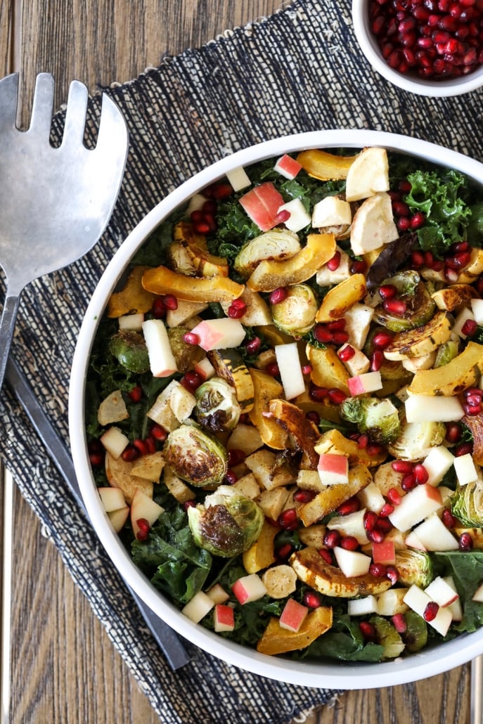 This Roasted Harvest Veggie Salad is a great way to eat a variety of vegetables all in one paleo and whole30 side dish!