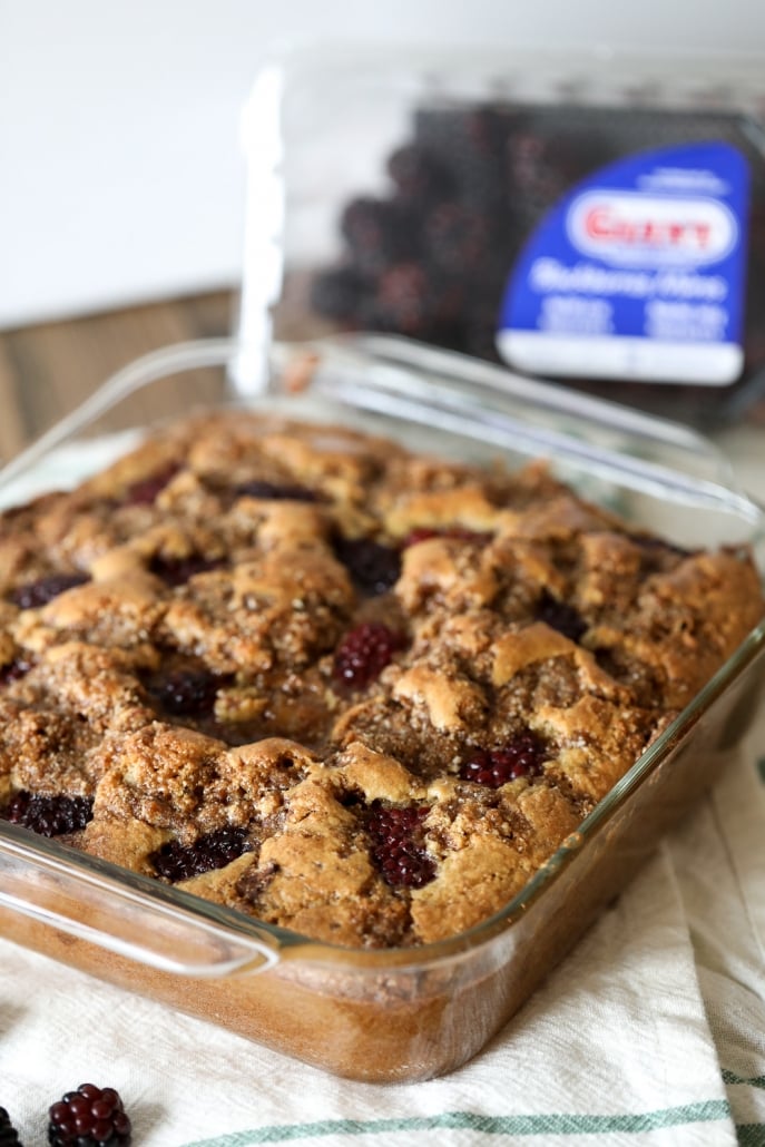 This Blackberry Cinnamon Streusel Cake is grain free, refined sugar free and and great for breakfast or dessert!