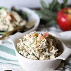 This Harvest Chicken Salad is Whole30, Paleo, and super simple to throw together! Perfect to prep for weekday lunches!