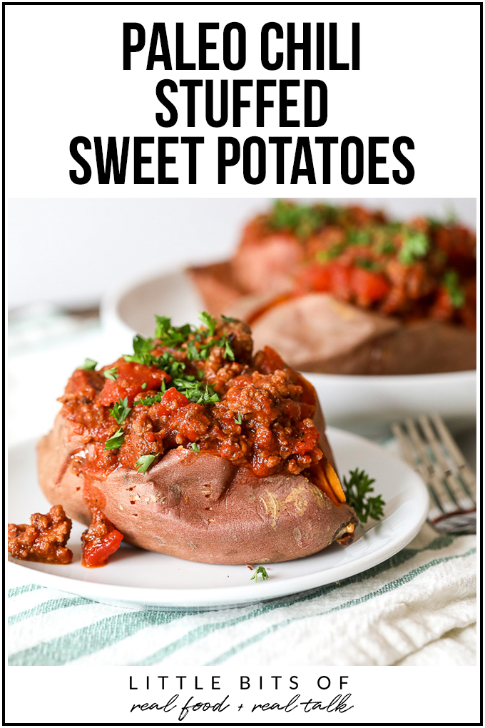 These Paleo Chili Stuffed Sweet Potoates are great for any meal of the day! Packed with protein and nutrients and also Whole30 compliant!