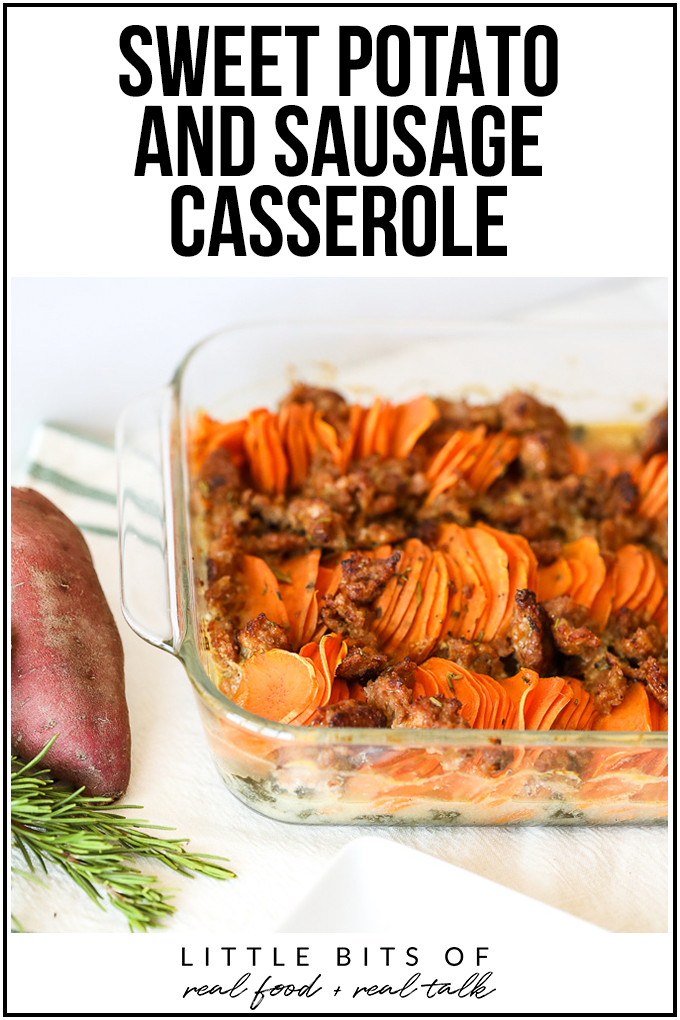 This Sweet Potato and Sausage Casserole is a perfect dish for Thanksgiving, Friendsgiving and and other fall gathering!