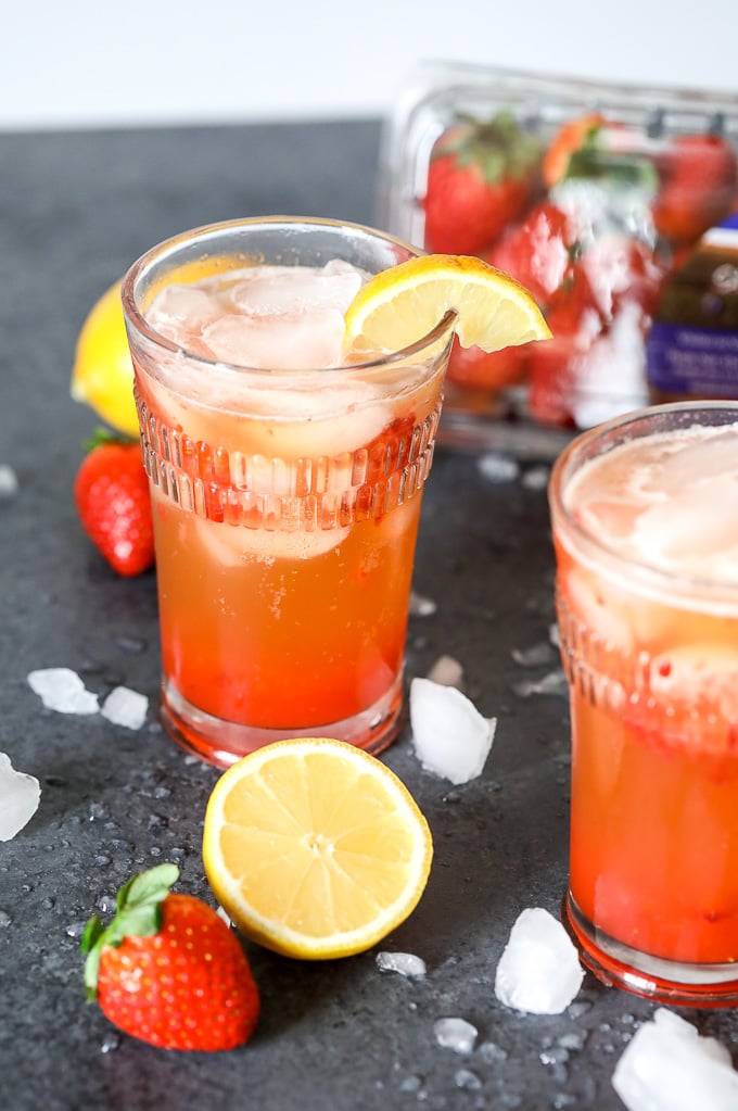 This Shocking Strawberry Lemonade is so delicious and perfect for any party!