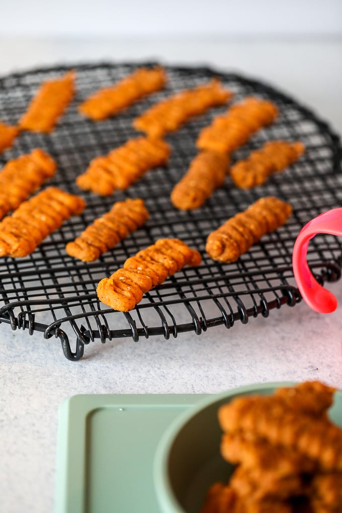 These Sweet Potato Biscuit Bites are for babies that are just starting baby led weaning and need a nutrient dense food that is easy to mush up in their mouth!