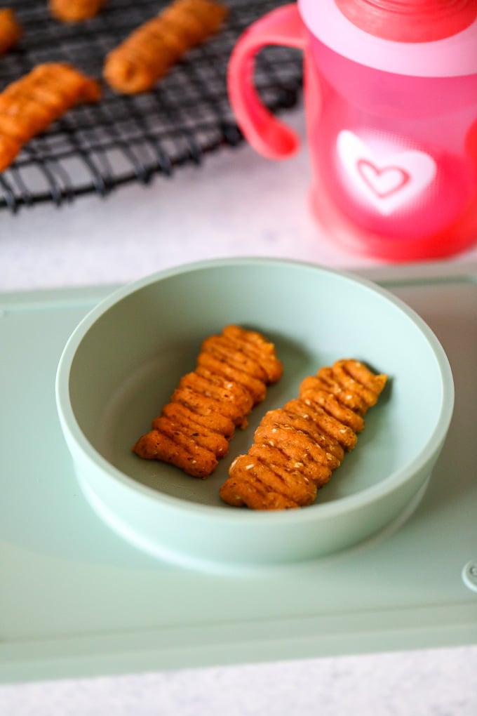 These Sweet Potato Biscuit Bites are for babies that are just starting baby led weaning and need a nutrient dense food that is easy to mush up in their mouth!