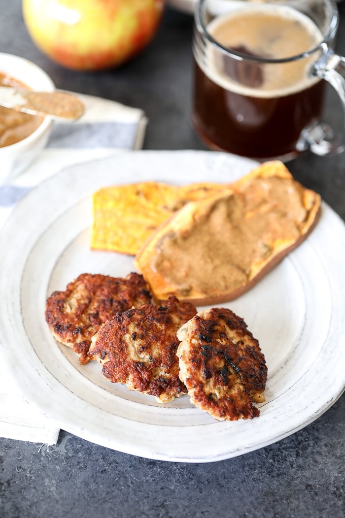 This Whole30 Garlic Herb and Apple Breakfast Sausage recipe is so delicious and easy to make for your Whole30!  Prep ahead and freeze them as well!