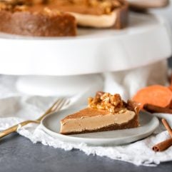 This Sweet Potato Cinnamon Cheesecake is vegan, dairy free, paleo and full of nutrients and flavor!