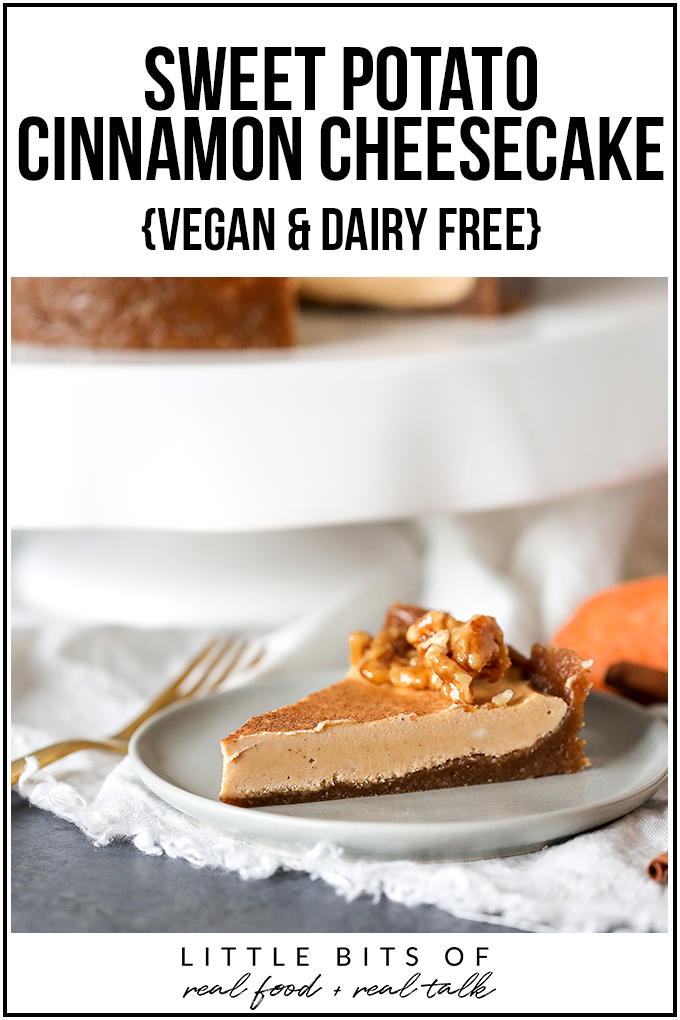 This Sweet Potato Cinnamon Cheesecake is vegan, dairy free, paleo and full of nutrients and flavor!