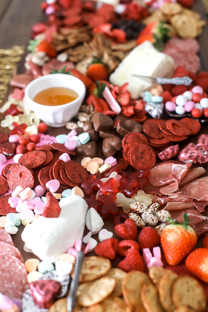 This Valentine's Day Charcuterie Board is perfect for any valentines or galentines day party!!