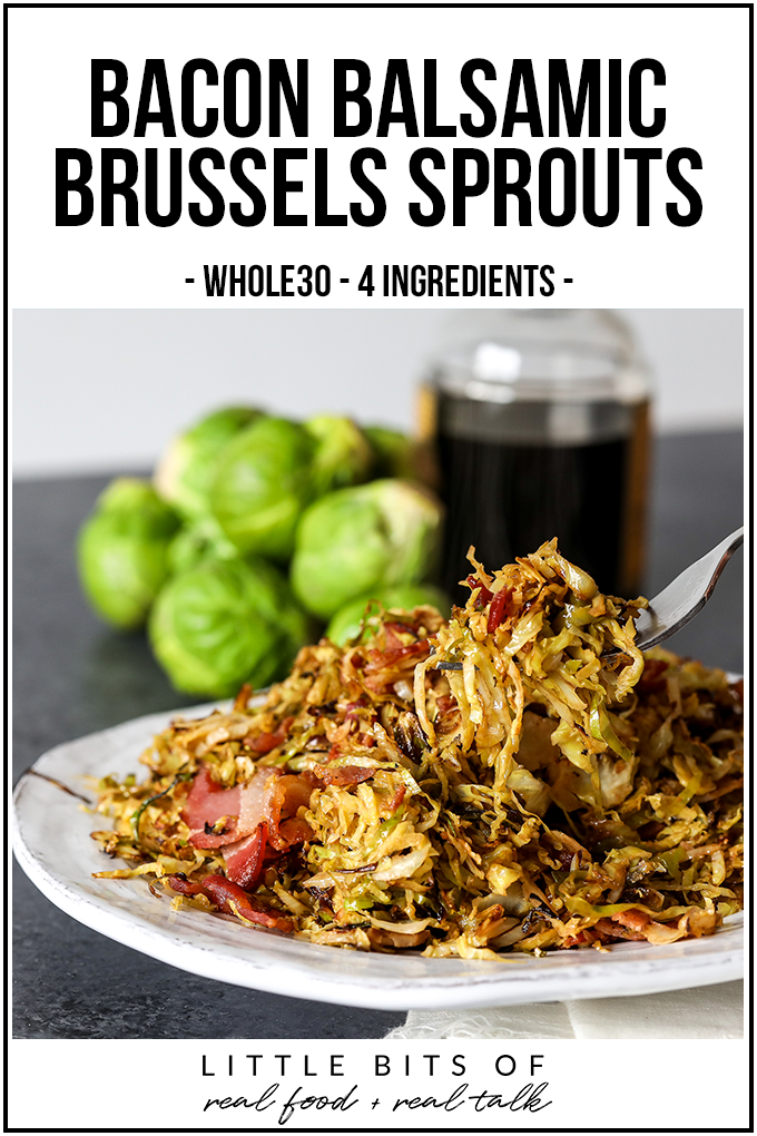 These Bacon Balsamic Brussels Sprouts as only 4 ingredients, whole30 compliant and so simple to make!