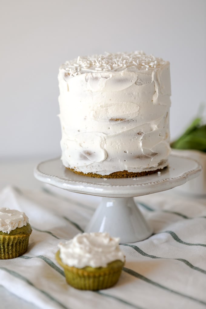 This Grain Free Shamrock Cake is like your favorite st. patricks day shake in a cleaner cake form!