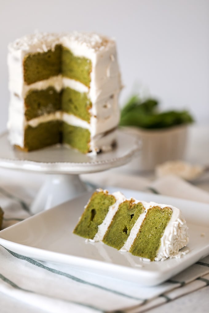 This Grain Free Shamrock Cake is like your favorite st. patricks day shake in a cleaner cake form!