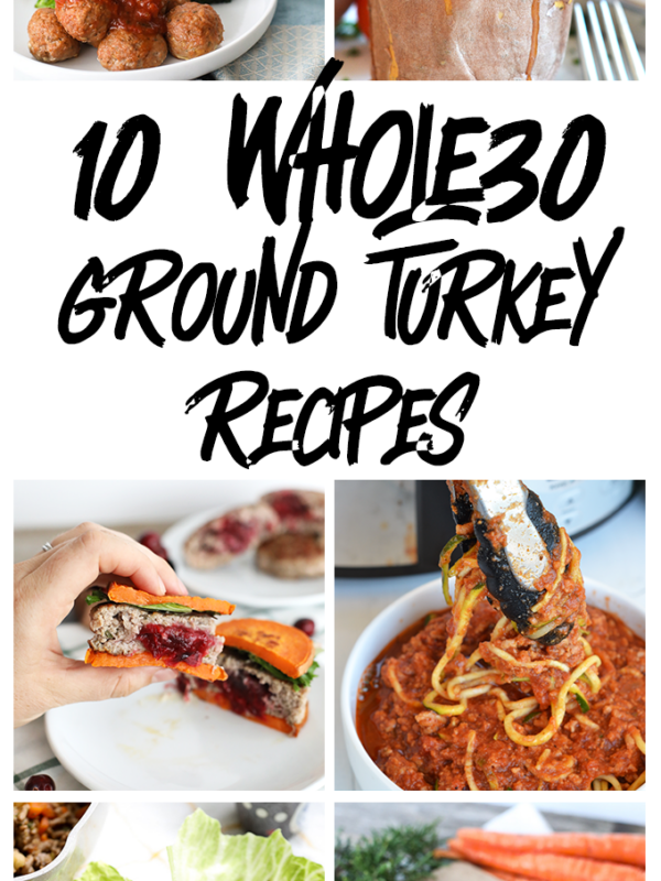 10 Whole30 Ground Turkey Recipes ranging from burgers to meatballs to sloppy joes!
