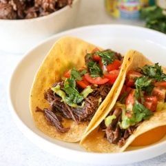 These Citrus Garlic Shredded Beef Tacos are made extra simply in the instant pot and are whole30 compliant!
