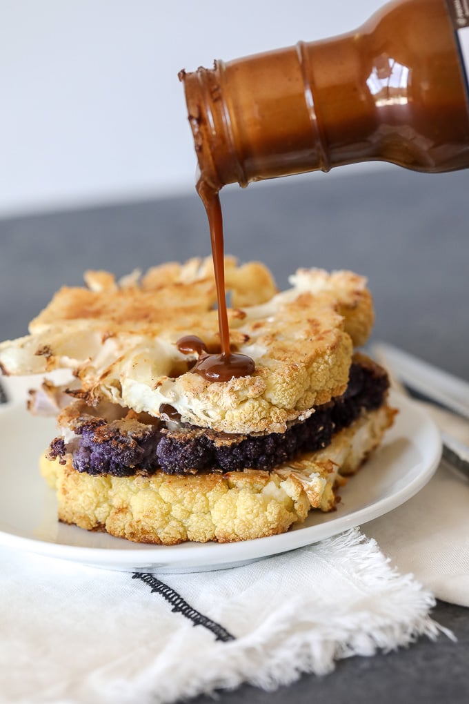 These paleo and vegan cauliflower steaks are super easy to make and taste nice and smokey!