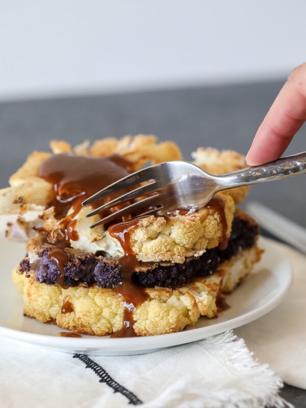 These paleo and vegan cauliflower steaks are super easy to make and taste nice and smokey!