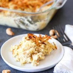 This Creamy Cashew Potato Casserole is whole30 compliant and so so deliciously decadent!