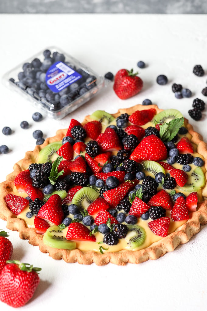 This Paleo Fruit Tart with Lemon Curd is so simple to make and perfect for a summer party!