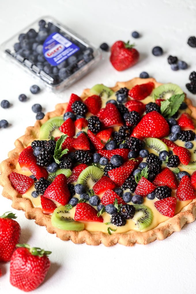 This Paleo Fruit Tart with Lemon Curd is so simple to make and perfect for a summer party!