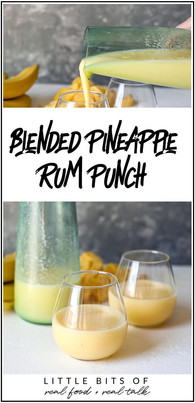 This Blended Pineapple Rum Punch is a healthy cocktail that is great for summer time!