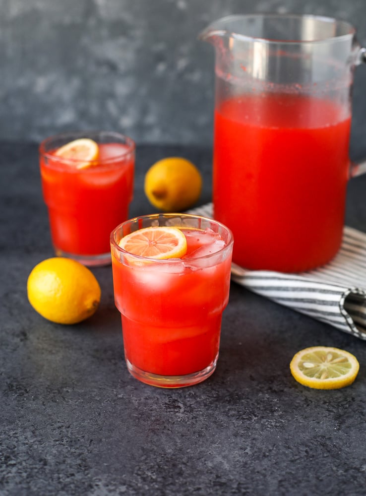 This Honey Strawberry Lemonade is a delicious and refreshing paleo friendly drink that is sweetened with honey and not too sweet!