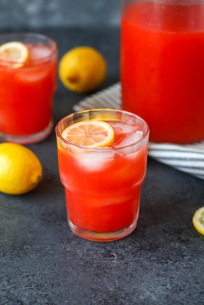 This Honey Strawberry Lemonade is a delicious and refreshing paleo friendly drink that is sweetened with honey and not too sweet!