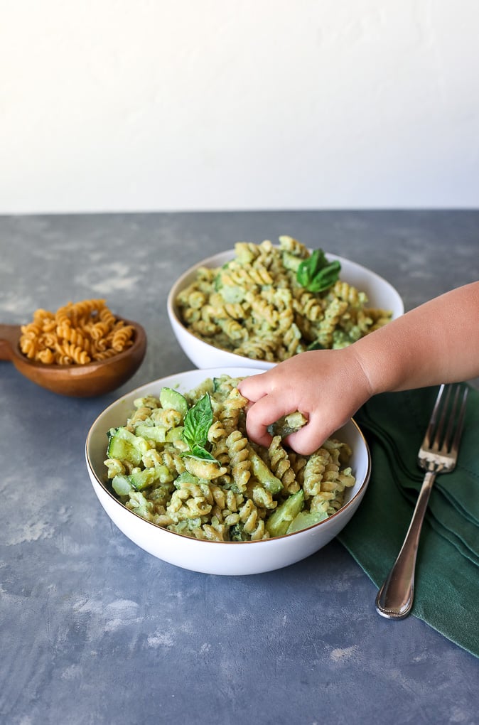 This One-Pot Creamy Pesto Pasta with Veggies is an easy weeknight meal that the whole family will love!