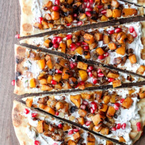 This Grilled Butternut Squash & Goat Cheese Flatbread is so easy to make and such a crowd pleaser!