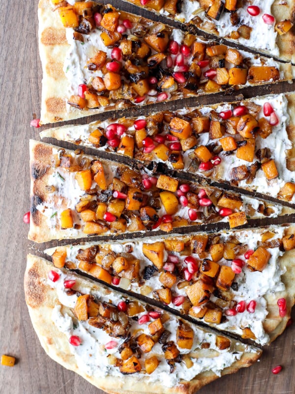 This Grilled Butternut Squash & Goat Cheese Flatbread is so easy to make and such a crowd pleaser!