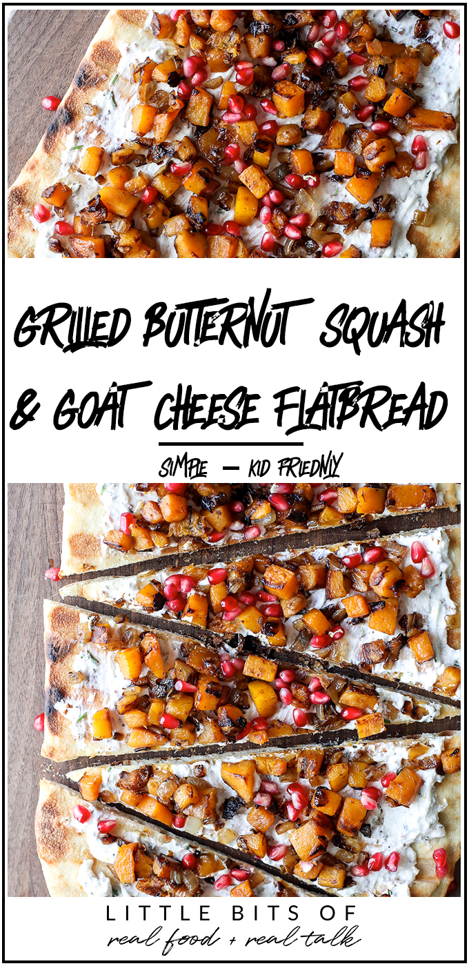 This Grilled Butternut Squash & Goat Cheese Flatbread is so easy to make and such a crowd pleaser!