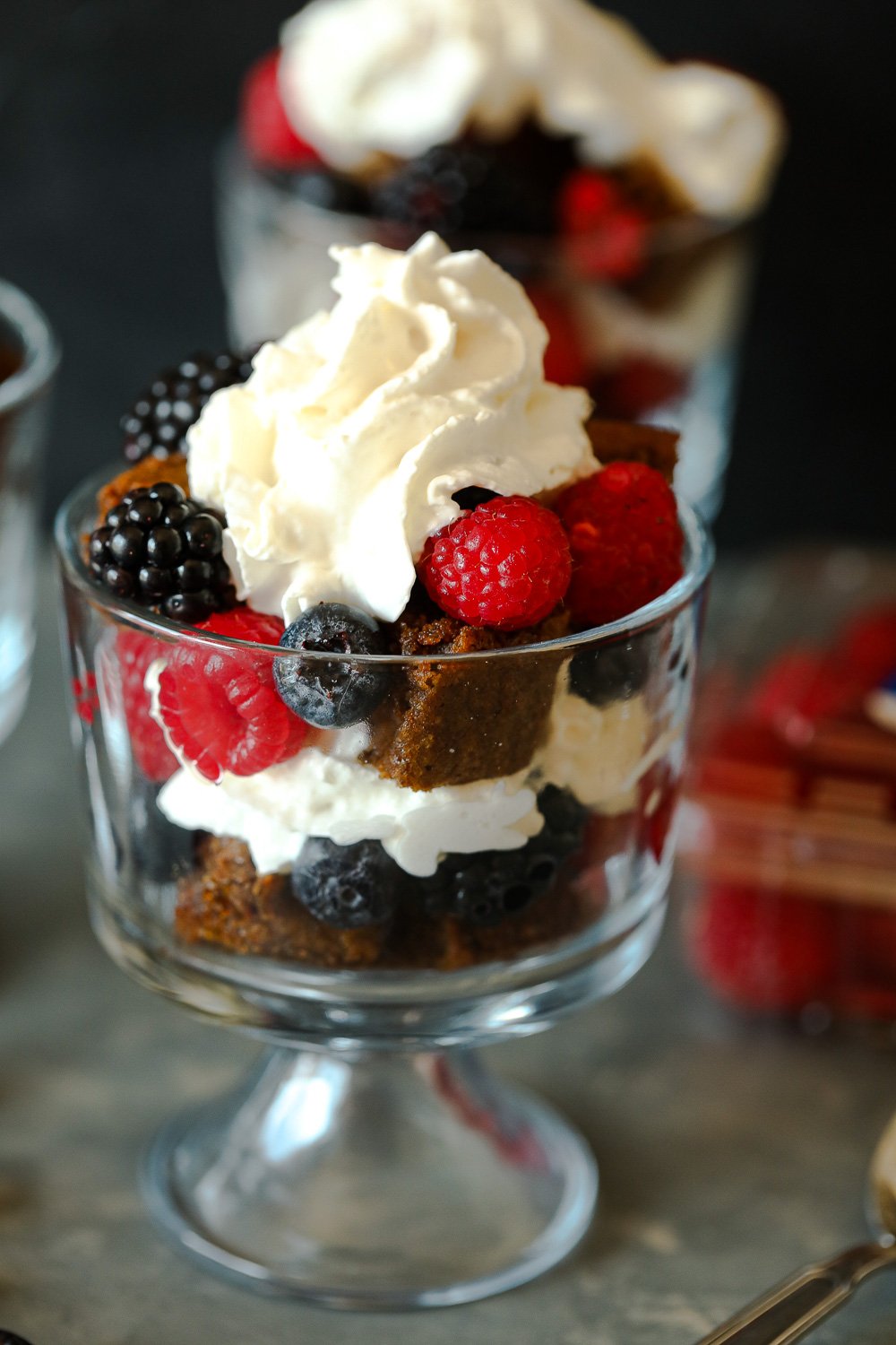 This Gingerbread Mixed Berry Trifle is Paleo and happens to be the perfect combination of holiday spices and fresh flavor!