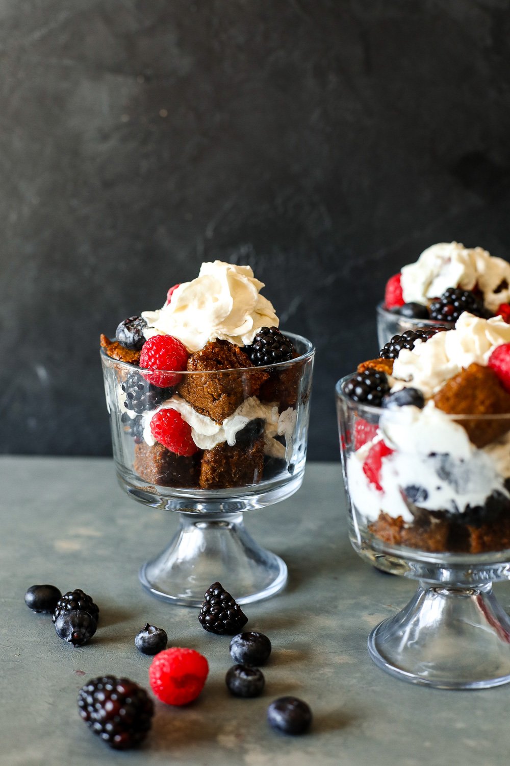 This Gingerbread Mixed Berry Trifle is Paleo and happens to be the perfect combination of holiday spices and fresh flavor!