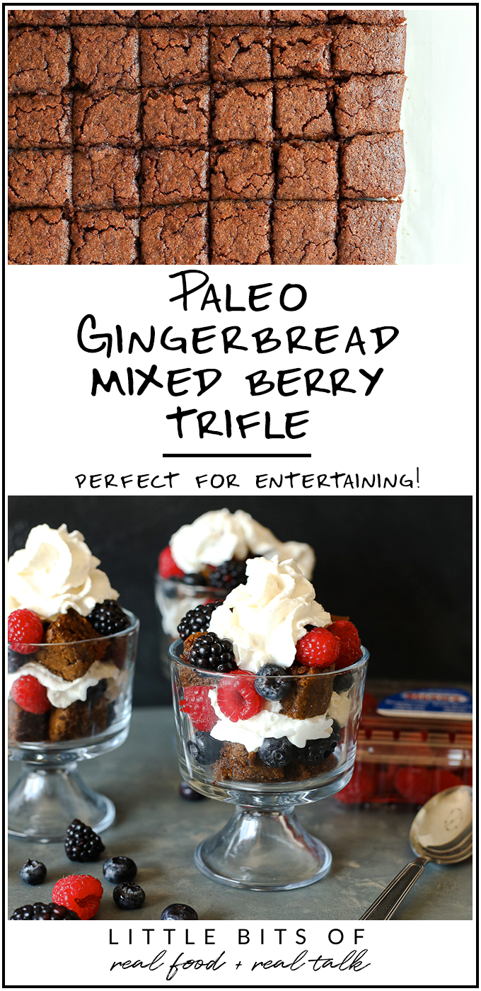 This Gingerbread Mixed Berry Trifle is Paleo and happens to be the perfect combination of holiday spices and fresh flavor!