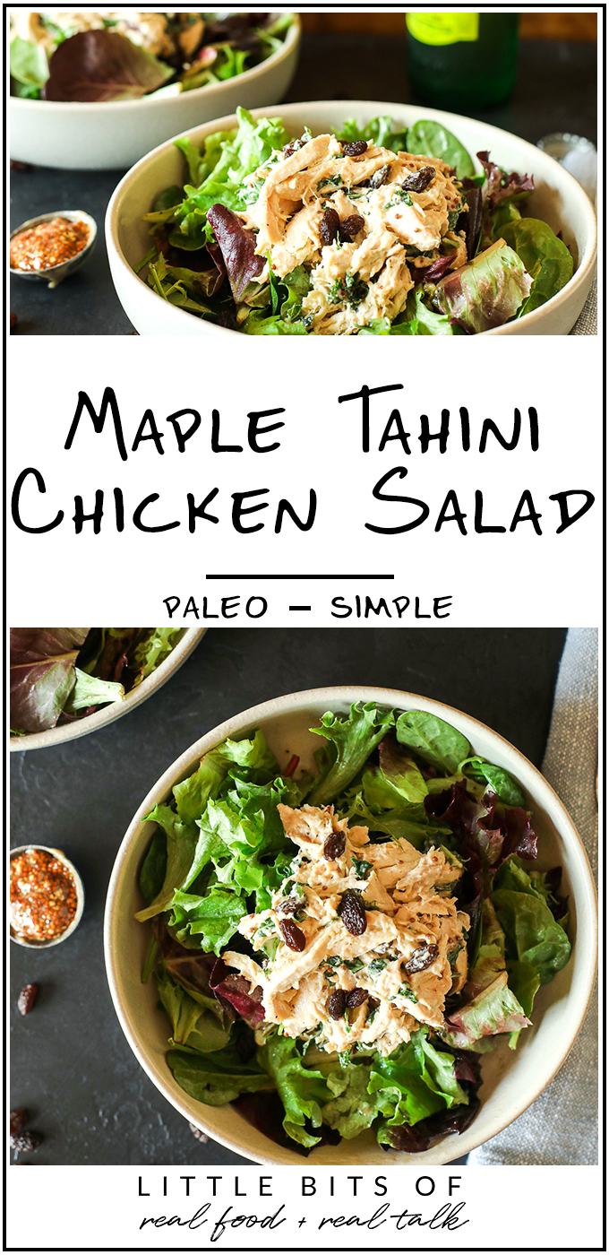 This Maple Tahini Chicken Salad is a paleo recipe that is so simple yet has amazing flavor!