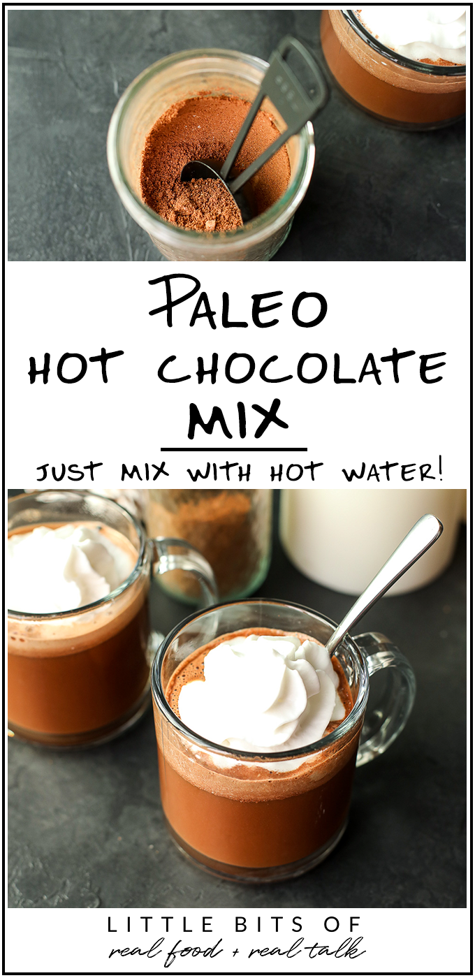 This Paleo Hot Chocolate Mix is super easy to make and have on hand so all you have to do is add hot water!