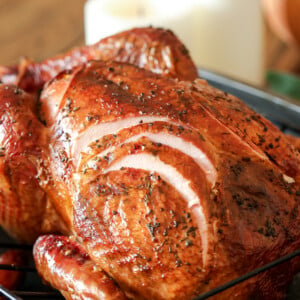 This Whole30 Smoked Turkey recipe is simple, delicious and perfect for saving oven space on thanksgiving!