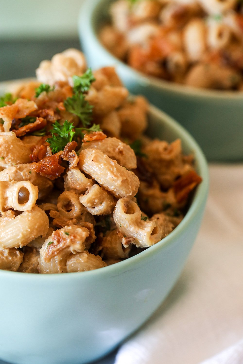 This Creamy Balsamic Bacon Pasta recipe is so easy to make, gluten free