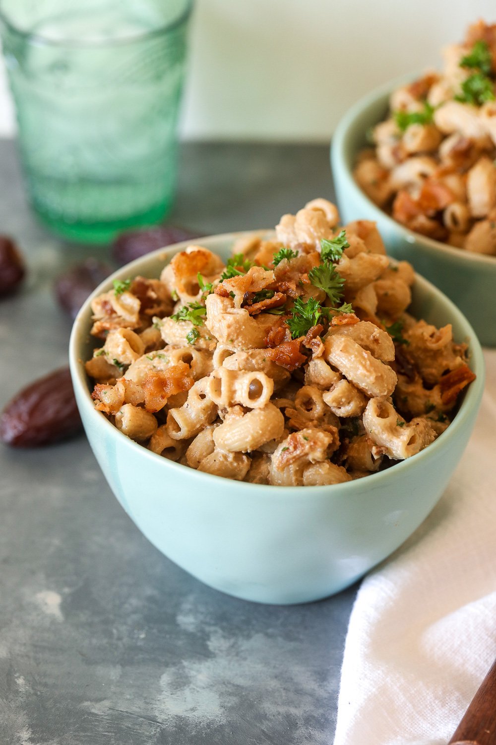 This Creamy Balsamic Bacon Pasta recipe is so easy to make, gluten free, dairy free and delicious!