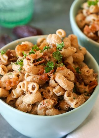 This Creamy Balsamic Bacon Pasta recipe is so easy to make, gluten free, dairy free and delicious!