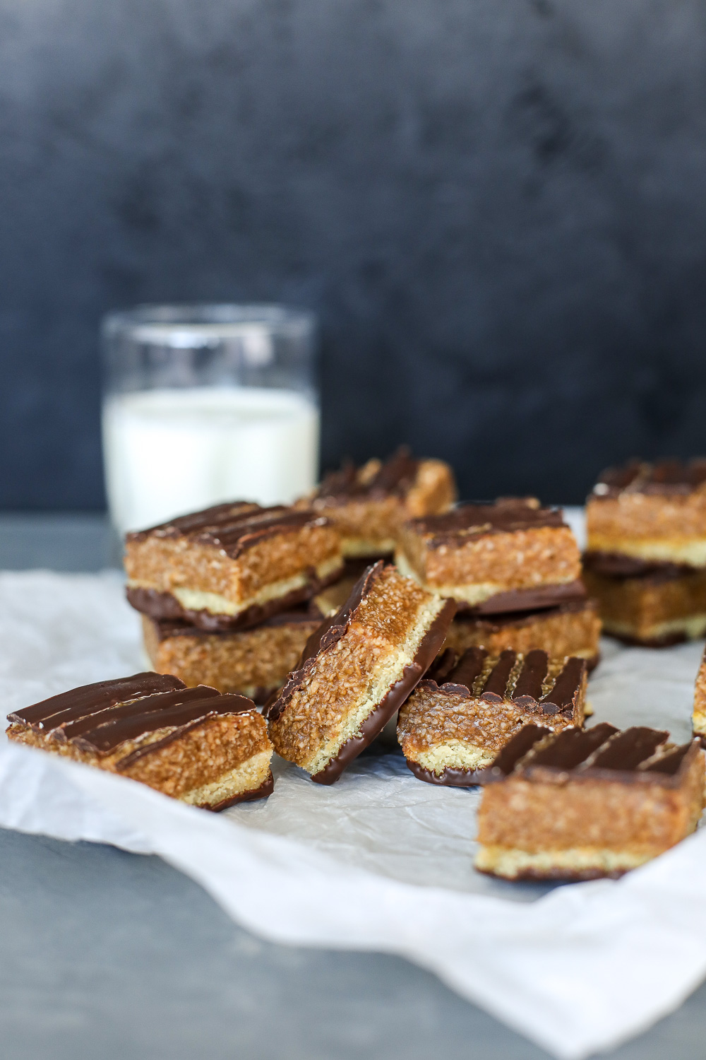 These Healthier Samoa Bars are SO delicious, easy to make and are also dairy free, grain free, gluten free and refined sugar free!