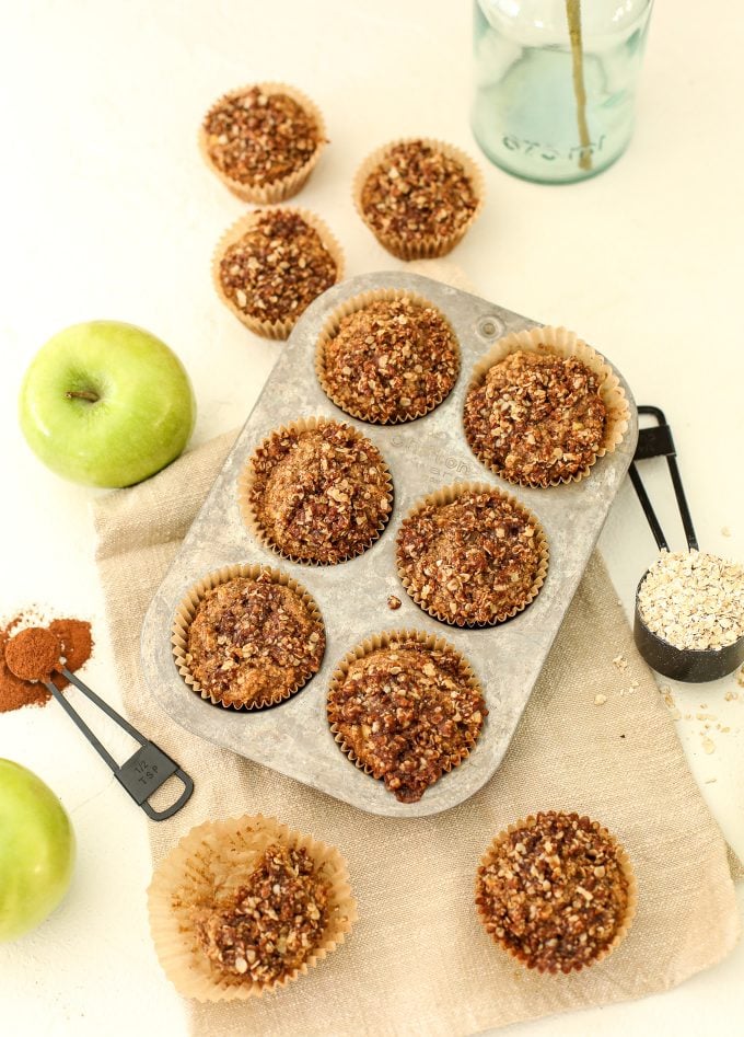 These Apple Spice Crumb Muffins are easy to make with simple ingredients that are gluten free and dairy free!