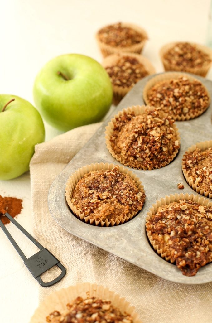 These Apple Spice Crumb Muffins are easy to make with simple ingredients that are gluten free and dairy free!