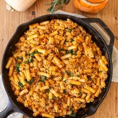 This Harvest Mac & Cheese with Sausage and Kale is so tasty, dairy free, gluten free and perfect for a fall or winter weeknight!