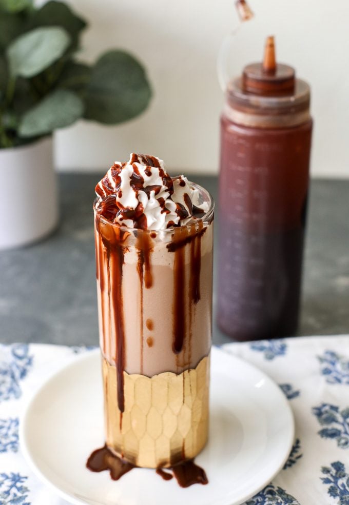 This Paleo Chocolate Syrup is dairy free, refined sugar free and great for chocolate milk, coffee or on ice cream!