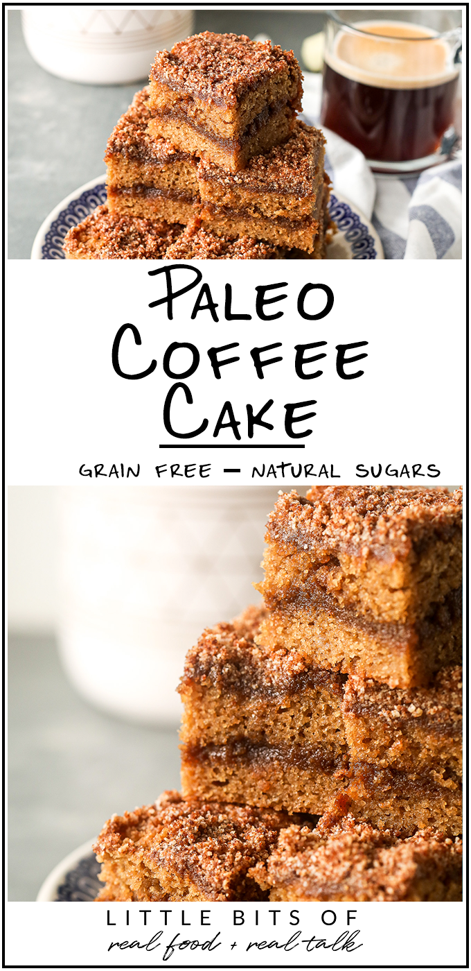 This Paleo Coffee Cake is grain free, refined sugar free and the perfect baked good for a cold day!