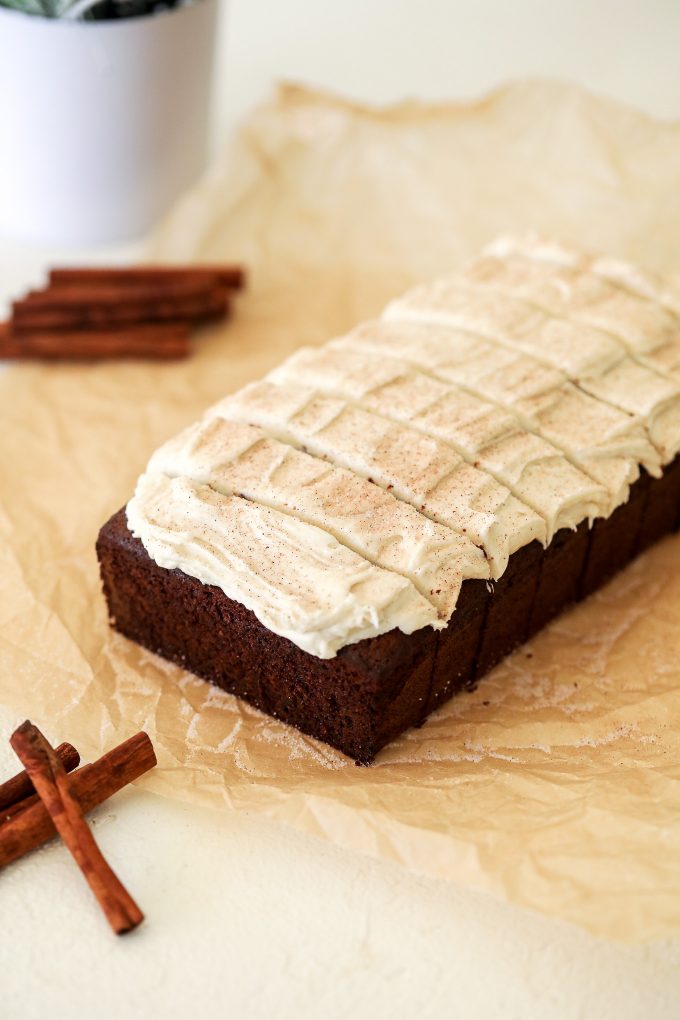 This Gluten Free & Dairy Free Gingerbread Loaf Cake is so easy to make and delicious - perfect for the holidays!