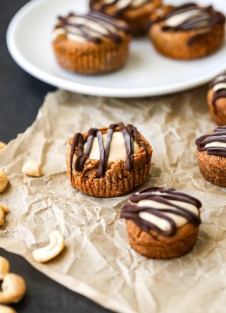 These Peanut Butter Cookie Cashew Cheesecake Cups are the perfect treat to have in your freezer and are gluten free and dairy free!